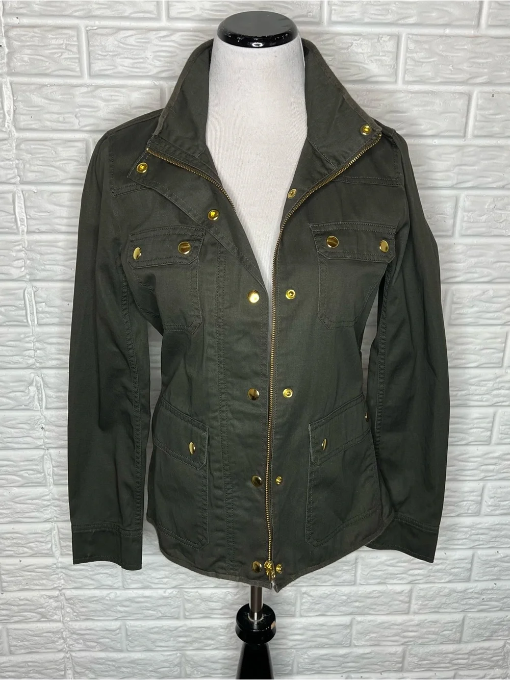 J CREW NWT Army Green Cotton Twill Field Jacket 27584 Size S
